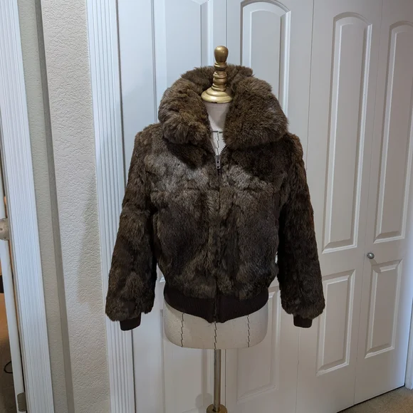 Luxurious Vintage Authentic Rabbit Fur Bomber Jacket - Picture 2 of 15